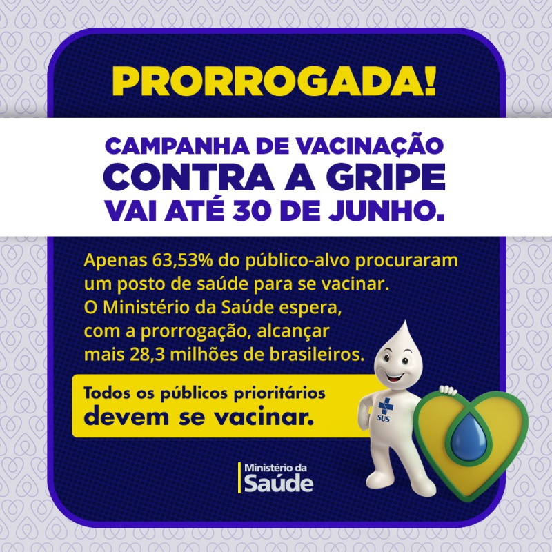Campanha de vacinação contra a gripe foi prorrogada